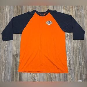 Harley Davidson Shirt Mens XL University PHD Service Black Orange Cotton Logo